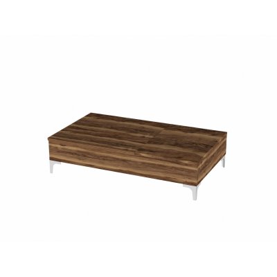 Table Basse Relevable Avec Rangements Int&eacute;gr&eacute;s Uppsala - Marron