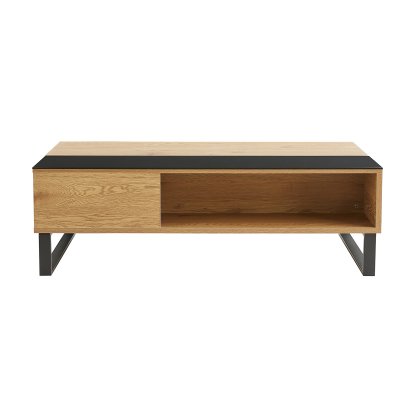 Table basse relevable en bois et m&eacute;tal WYNN - Bois clair / noir