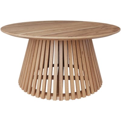 Table basse ronde en bois clair d'acacia D80 cm