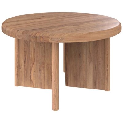 Table basse ronde en bois de teck recycl&eacute; D80 cm