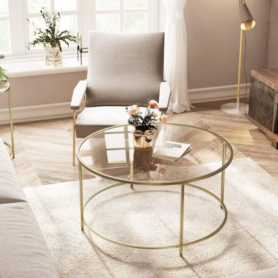 Table basse ronde VASAGLE Dor&eacute; LGT21G