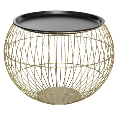 Table basse x2 m&eacute;tal dor&eacute; alya atmosphera - or