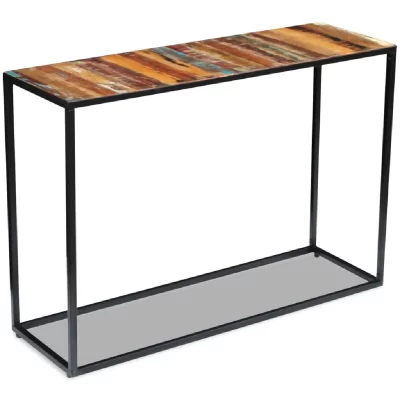 Table console bois de r&eacute;cup&eacute;ration massif 110 x 35 x 76 cm