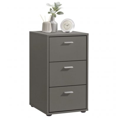 Table d'appoint 3 tiroirs 35x40x62,4 cm d&eacute;cor taupe