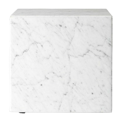 Table d'appoint cube en marbre blanc Plinth Cubic - Menu