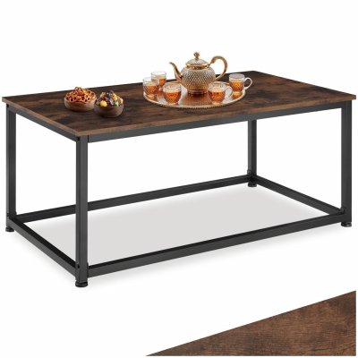 Table d'appoint Lynch 100x55x45,5cm - Bois fonc&eacute; industriel, rustique