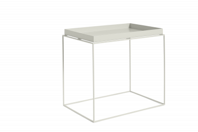 Table d'appoint rectangulaire en m&eacute;tal gris 40 x 60 x 54 cm Tray - HAY