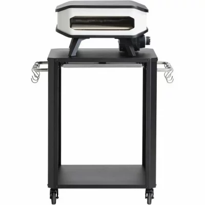  Table d'ext&eacute;rieur pour four &agrave; pizza - Planche &agrave; d&eacute;couper en acier inoxydable - Noir