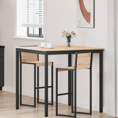 Table De Bar Naturel 110 X 110 X 105 Cm Bois De Pin Massif Vidaxl
