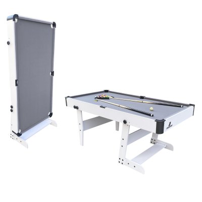COUGAR Table de Billard pliable  Hustle XL - Blanc/Gris - Accessoires inclus