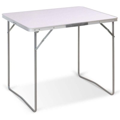 EDM Table de camping blanche - 80 x 60 x 69 cm - Table de jardin - pliable