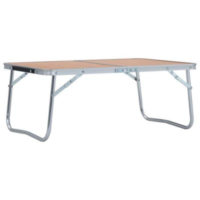 VIDAXL Table de camping pliante en aluminium marron 60 x 40 cm