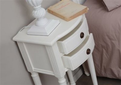Table de chevet 2 tiroirs Agathe en kit - Amadeus - Blanc - Bois