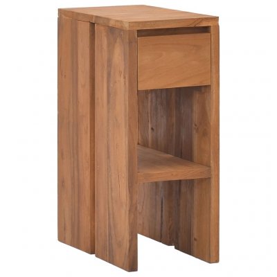 Table De Chevet 20x35x50 Cm Bois De Teck Solide Vidaxl