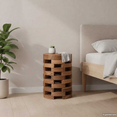 Table De Chevet 30x30x45 Cm Bois De Teck Massif Vidaxl