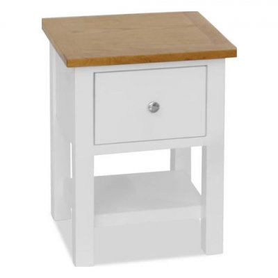 Table de chevet 36 x 30 x 47 cm Bois de ch&ecirc;ne massif vidaXL - Blanc
