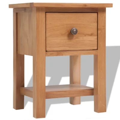 Table De Chevet 36x30x47 Cm Bois De Ch&ecirc;ne Massif Vidaxl