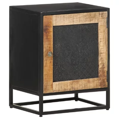Table De Chevet 40x30x50 Cm Bois De Manguier Brut Vidaxl