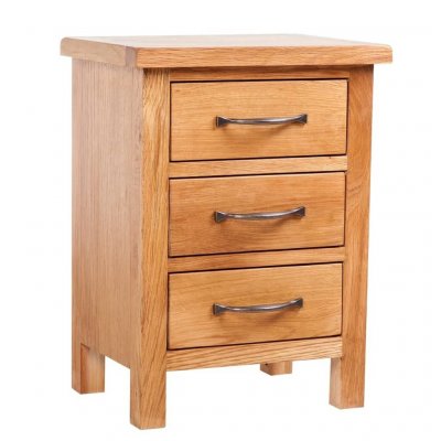 Table de chevet avec 3 tiroirs 40x30x54 cm Bois de ch&ecirc;ne massif