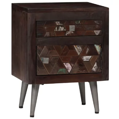 Table de chevet bois de r&eacute;cup&eacute;ration solide 40 x 30 x 50 cm