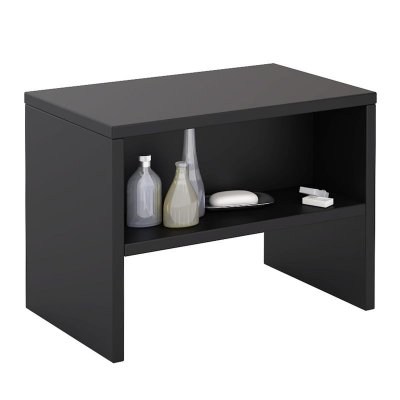 Table de chevet DION, en m&eacute;lamin&eacute; noir mat