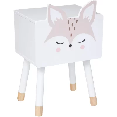 Table de chevet Douceur renard blanc Atmosphera - Blanc