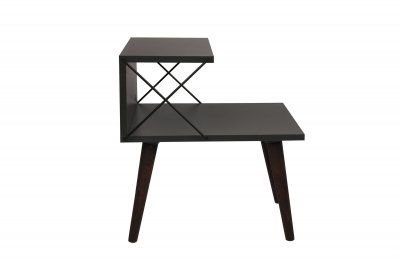Table de chevet en bois ""Cross"" 50 x 40 x 55 cm - Anthracite