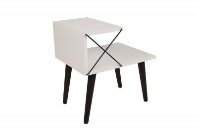 Table de chevet en bois ""Cross"" 50 x 40 x 55 cm - Blanc