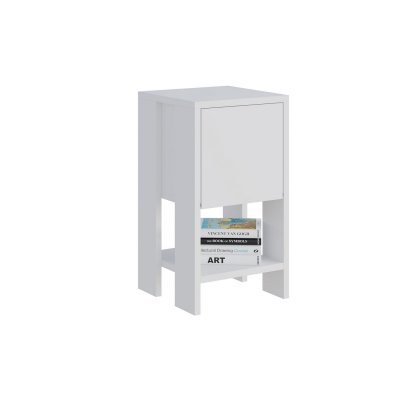 Table De Chevet En Bois ""ema"" 30 X 30 X 55 Cm - Blanc