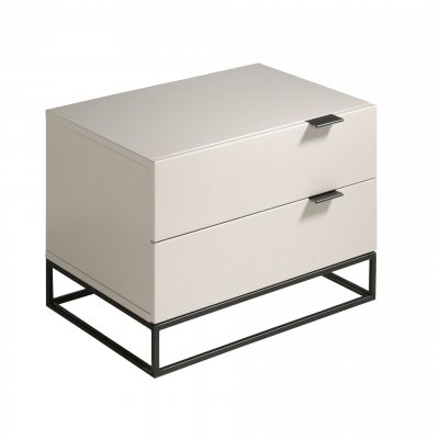 Table de chevet en bois gris perle 7004C, 55 x 41 x 41 cm. -