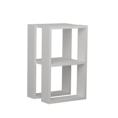 Table De Chevet En Bois ""lonie"" 30 X 30 X 55 Cm - Blanc
