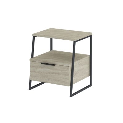 Table de chevet en bois ""Pal"" - 45 x 40 x 50 cm - Travertin