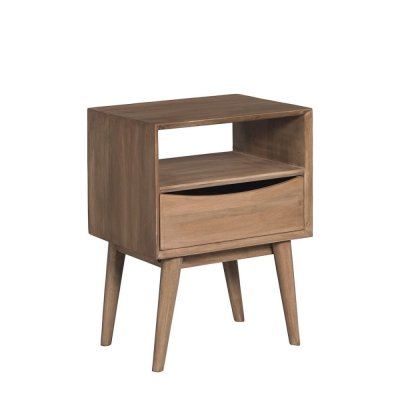 Table de chevet en manguier 1 niche 1 tiroir Smile