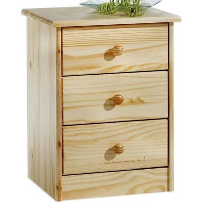 Table de chevet en pin RONDO vernis naturel