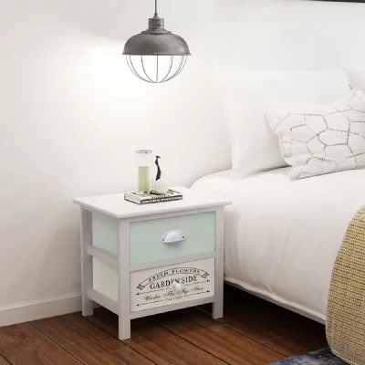 Table De Chevet En Style Fran&ccedil;ais 2 Pcs Bois Vidaxl