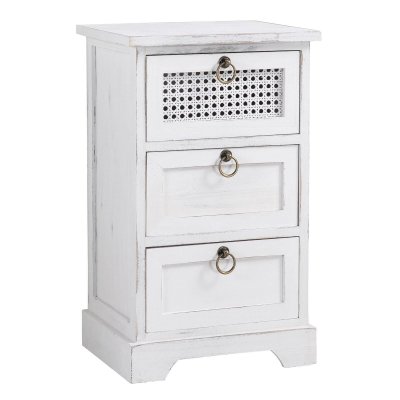 Table de chevet IRMA, 3 tiroirs, blanc 