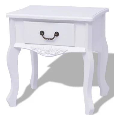 Table de chevet mdf Blanc Vidaxl