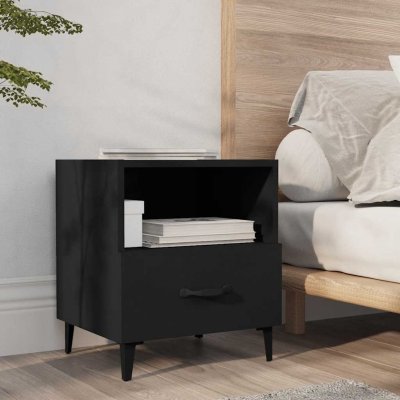 Table De Chevet Noir Bois D'ing&eacute;nierie Vidaxl