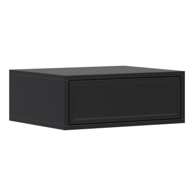 Table de chevet suspendue &ndash; avec tiroir &ndash; VELVETO &ndash; noir &ndash; 50 cm
