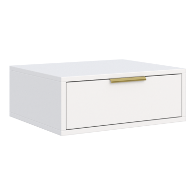 Table de chevet suspendue &ndash; avec tiroir &ndash; VENA &ndash; blanc &ndash; 50 cm
