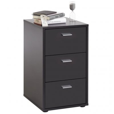Table de chevet valerie 3 tiroirs - noir 428803