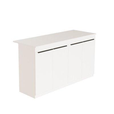 Table De Cuisine En Bois ""lark"" - 160 X 60 X 90 Cm - Blanc