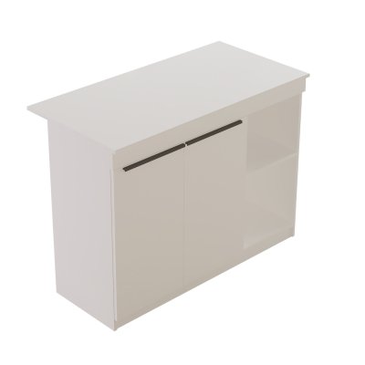 Table de cuisine en bois ""Orlando"" - 120 x 60 x 88 cm - Blanc