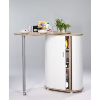 Table de Cuisine et Rangement Ch&ecirc;ne Naturel 