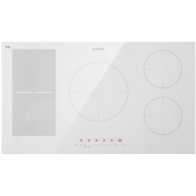 KLARSTEIN Table de cuisson - Delicatessa 90 Hybrid - Plaque vitroc&eacute;ramique - 7400W - Minuterie - Blanc