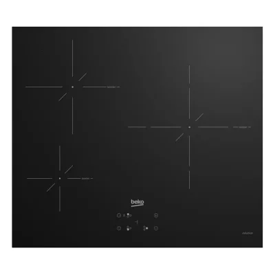 BEKO Table de cuisson induction 60cm 3 feux 7200w noir HII63400SMT