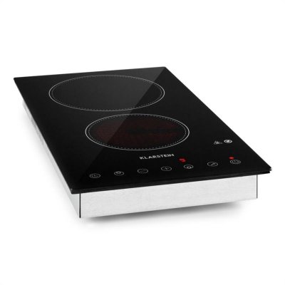 KLARSTEIN Table de cuisson - VariCook Domino - Plaque vitroc&eacute;ramique - 3000W - Minuterie - Tactile - Argent