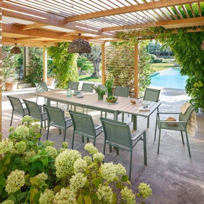 HESPERIDE Table De Jardin 12 Places Evasion Extensible Lin Laurier - Hesp&eacute;ride