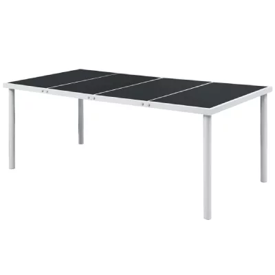 VIDAXL Table de jardin 190x90x74 cm noir acier 43307