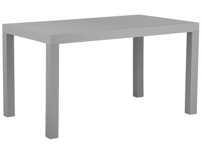 BELIANI Table de jardin 6 personnes en mati&egrave;re synth&eacute;tique gris